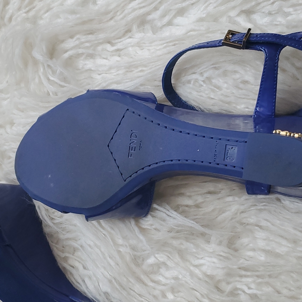 HOST PICK⭐️Authentic Fendi Blue Patent Leather Wedge Ankle - comfy 💙 - Picture 6 of 8